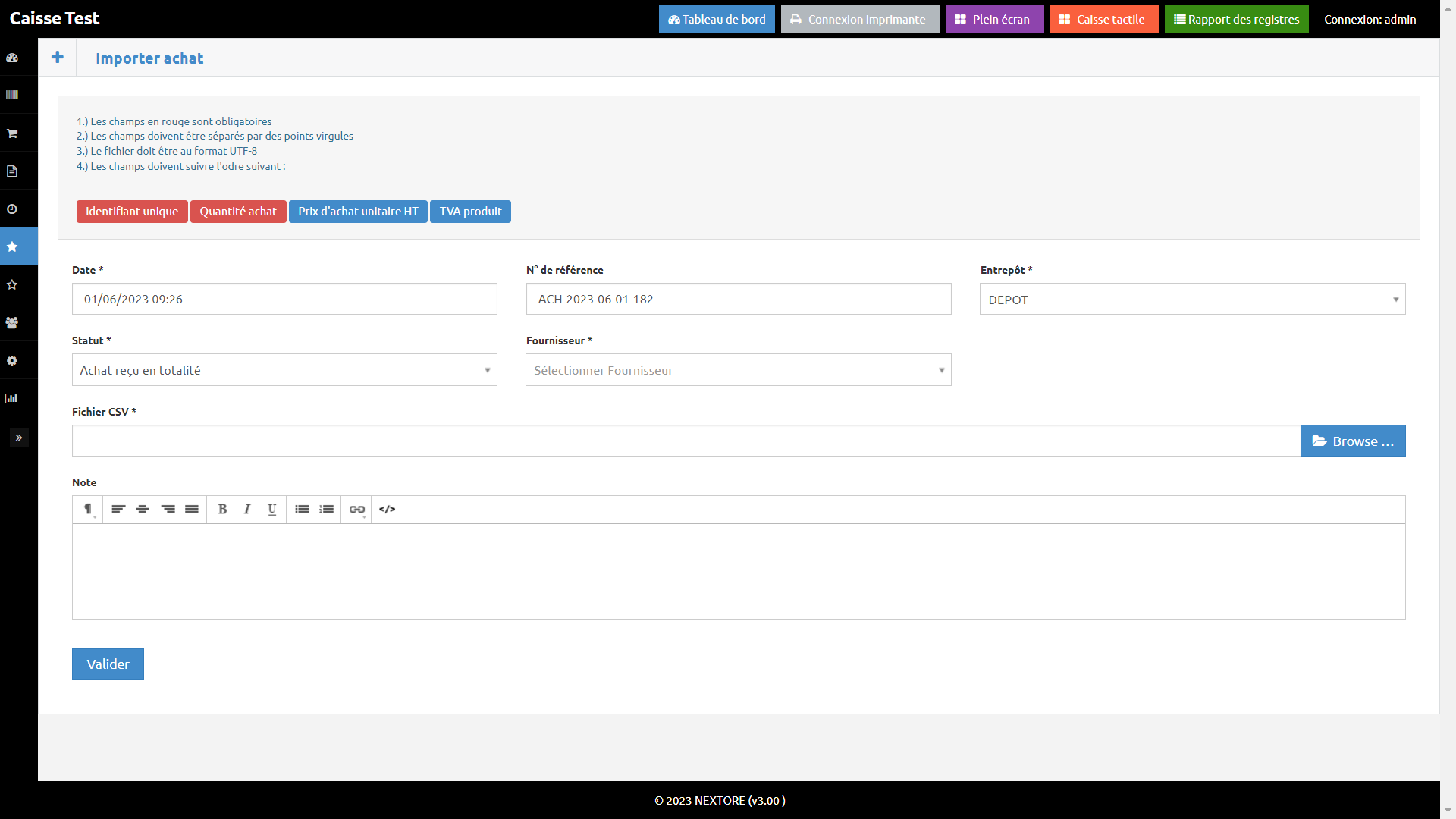 4.5.3 Importer achat