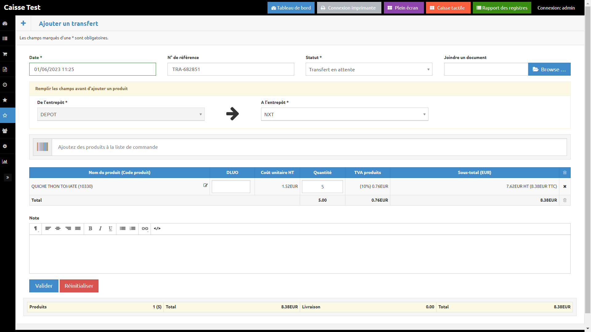 4.6.2 Ajouter un transfert